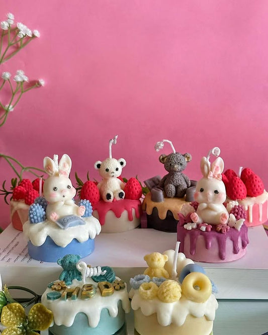 شمعة كعكة الأرنب الصغير